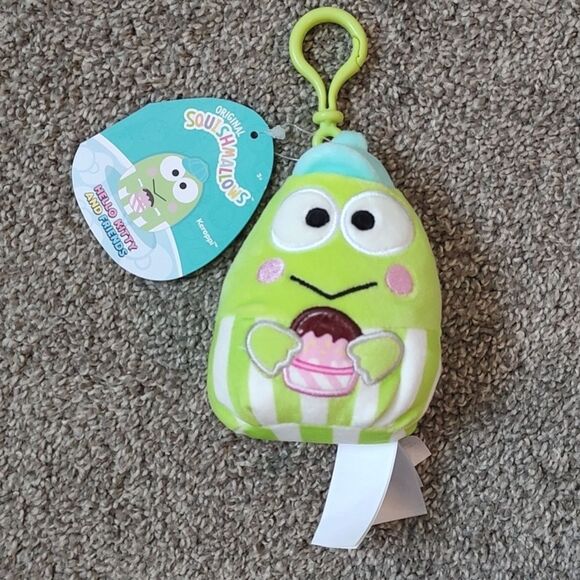 New With Tag Squishmallows Hello Kitty‎ And Friends Keroppi 3.5" Clip-on Plush - Picture 3 of 12